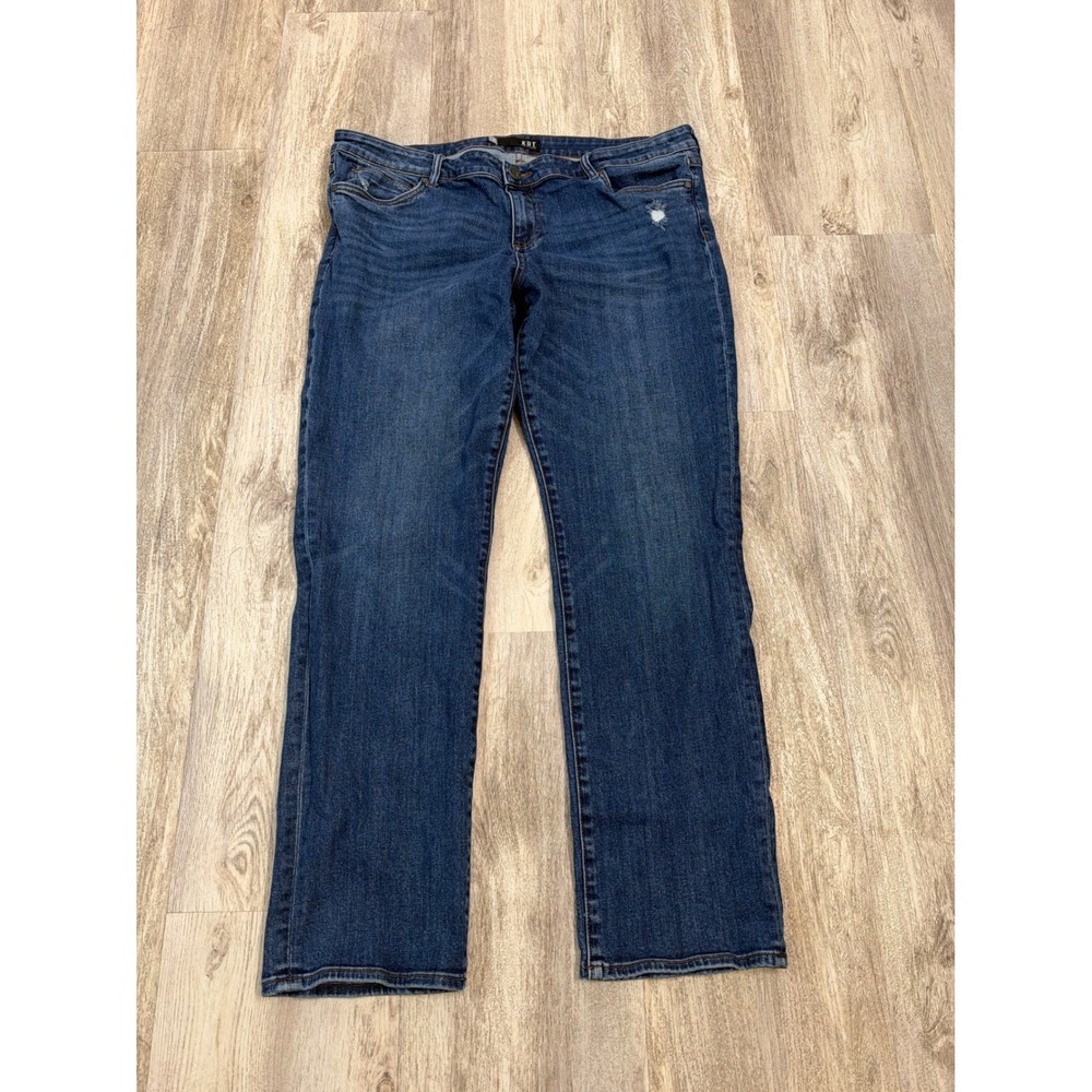 Kut from the Kloth Catherine Boyfriend Jeans Blue Medium Wash Size 16 Distressed